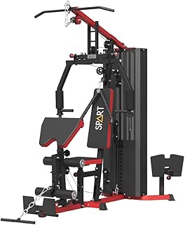 SPART Home Gym Station,Multifunctional Home Gym Workout Equipment,with 160LBS Weight Stack for Leg Press & Chest Fly, All in One Exercise Equipment Full Body Strength Training with Pulley System