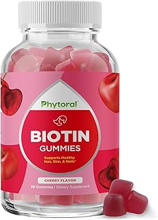 Phytoral Biotin Gummies for Hair and Nail Growth - Biotin Gummies for Hair Care Youthful Skin Care and Nail - 5000mcg per Serving Skin Nails Vitamins Adult Beauty