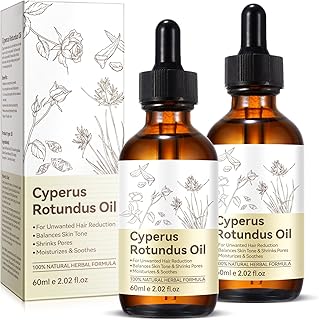 ZIXAOK 2-Pack Value Bundle: Cyperus Rotundus Oil for Unwanted Hair Reduction - Slows Body Hair Growth, Balances Skin Tone & Moisturizes | 100% Pure for All Skin Types (2.02 Fl Oz Each)
