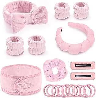 Spa Gift Set: Bubble Headband, Face Wash Headband, Skin Care Wristbands for Ladies and Women