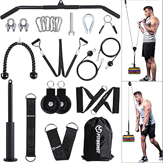 FitBeast Pulley System Gym, Cable Weight Pulley System for Gym LAT Pulldown, Biceps Curl Workout, Ideal Home Gym Equipment for Forearm, Shoulder, Strength Training