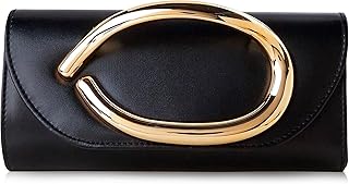Clutch Purses for Women - Evening Bag with Chain Elegant Dressy Formal Handbag Metal Handle Purse