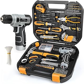 SOARFLY Upgradd 180 Piece Tool Set - Tool Box with 8V Cordless Drill, Hand Drill Set for Men & Women, Home Tool Kit with Hand Tools for House Repair, DIYers, Homeowners & Handymen