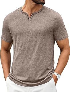 Men's T Shirts Short Sleeve Casual V Neck T-Shirt Soft Notch Neck Tee Classic Plain Shirts