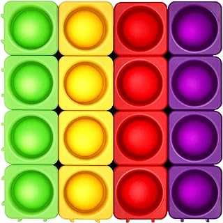 Giant Pop Blocks Bubble Premium Silicone Pop Fidget Blocks for Endless Joy and Education - Vibrant Pop Blocks for Imaginative Play and Puzzle Games-Toy for Kids (16PCS)