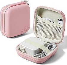 Charger Case for Macbook, Portable Tech Electronic Organizer Bag, Travel Storage Pouch for Laptop Accessories, MacBook Power Adapter, Charging Cords, USB Drives, Power Bank (Pink, M)