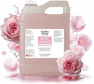 Rose Water Facial Toner - 32oz Bulk Alcohol-Free Vegan All Natural Refreshing for Face and Hair - Uplifts, Calming & Soothing for All Skin Types