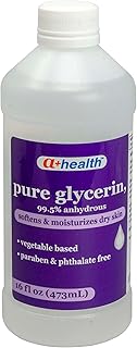A+Health Pure Glycerin, 16 Fl Ounces, Softens and Moisturizes Dry Skin, Vegetable Based, Paraben, Phthalate Free, Multi-Purpose, 99.5% Anhydrous, Made in USA
