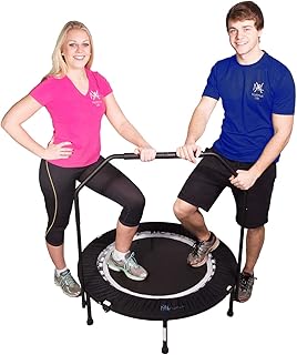 Maximus PRO Folding Rebounder Fitness Trampoline | Voted #1 Indoor Mini Exercise Trampoline for Adults with Bar | Best Home Gym for Fitness & Lose Weight | Free Storage Bag, Resistance Bands, Awesome