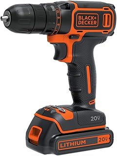 BLACK+DECKER 20V MAX Cordless Drill/Driver Kit with ‎Battery, Charger, and Double Ended Bit (BDCDD120C)