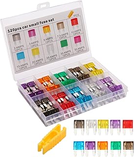 120 Pieces Mini Fuse Kit, Car Fuse Assortment Kit, Mini Blade Fuses Automotive for Car, RV, Truck, Marine, Motorcycle, Auto Accessories(2A/3A/5A/7.5A/10A/15A/20A/25A/30A/35A)