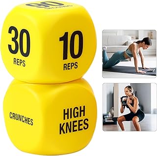 Exercise Dice, 1Pair 6 Sided Foam Workout Dice for Teens & Adults, Fun Fitness Equipment for Group Classes, Workout Dices for Men, Women Teens Squats Push Up Sports Outdoor Home Office