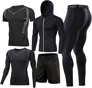 BOOMCOOL 5PCS Gym Clothes for Men Workout Sets
