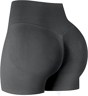 ATHVOTAR Workout Gym Shorts Women, High Waisted Seamless Butt Lifting Scrunch Butt Sports Shorts