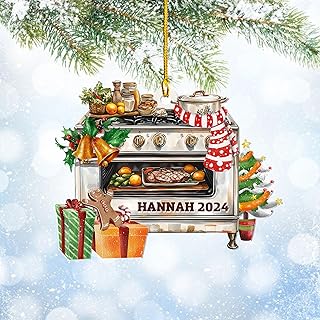 Personalized Stove Ornament, Custom Microwave Oven Home Appliance Kitchen Ornament, Kitchen Aid Christmas Decor, Microwave Ovens Ornament (Acrylic, Style 3)