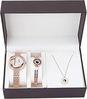 Watch Jewelry Set, Women Jewelry Set, Watch Bracelet Necklace Set Business Style Women Bracelet Necklace Set Anniversary Birthday Jewelry Set