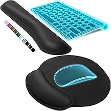 KTRIO Ergonomic Keyboard Wrist Rest and Mouse Pad with Wrist Rest Set, Memory Foam Wrist Support for Typing, Gaming, Office and Home Use, Black