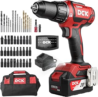 DCK 20V Brushless Hammer Drill, 531 in.lbs, 36000 BPM, 1/2" Keyless All-Metal Chuck, 4.0Ah Battery, 22+1+1 Clutch, Impact Drill Kit for Drilling Brick Wall, Metal, Wood, KDJZ05-13