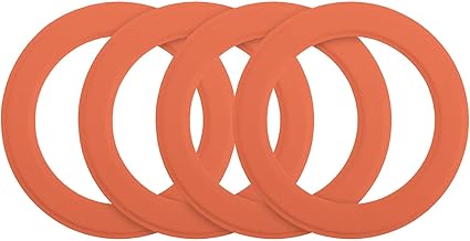 uxcell Magnetic Sticker Ring, 4Pcs Universal Magnetic Adapter Ring Leather Magnet Wireless Charging Conversion Kit for Mobile Phone Case Wireless Charger (Orange)