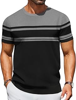 Men's Casual T-Shirts Short Sleeve Crewneck Pullover Classic Knit Tee Shirts