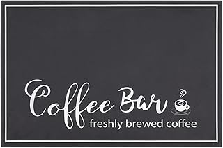 Findosom 12"x 20" Dish Drying Mat, Super Absorbent & Cuttable Coffee Mat, Hide Stain Bar Mat for Kitchen Counter, Coffee Bar Accessories, Black