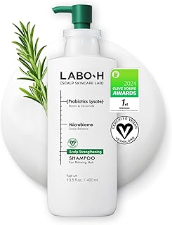 LABO.H Scalp Strengthening Shampoo for Hair Growth & Anti-Loss | Vegan Ceramide Haircare Routine with Rosemary Oil, Biotin and Caffeine, Paraben Free, Korean Hair Care, 13.5 Fl. oz.