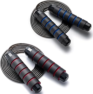 BOOMIBOO Jump Rope, Adjustable Jump Ropes,Skipping Rope Tangle-Free Rapid Speed with Ball Bearings for Women Men Kids,Exercise & Slim Body Jumprope at Home School Gym