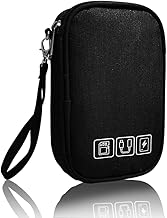 Electronic Organizer Bag Cable Organizer Travel Cord Organizer Case Pouch Portable Carrying Case for Charger Hard Drive Earphone USB SD Card (Black)