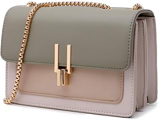 Color-Block Crossbody Bags for Women Leather Cross Body Purses Cute Designer Handbags Shoulder Bag Medium Size