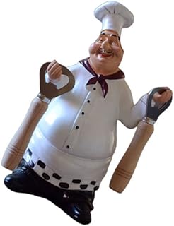 Creative Chef Resin Ornament for Kitchen Decor Retro American Style Desktop Sculpture Vintage Chef Figurine for Bar and Cafe Decoration
