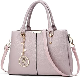 Purse and Handbags for Women, 3 Zip Compartments Tote Bag Designer Shoulder Purse Top Handle Satchel Bags