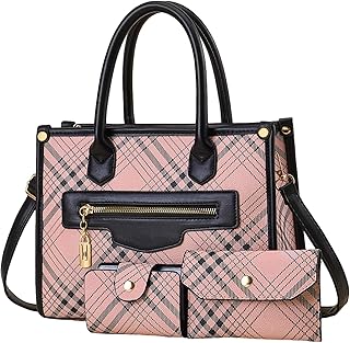 Purses and Handbags for Women, 3Pcs Women's Handbags Fashion PU Leather, Tote Shoulder Top Handle Satchel Purse Bags