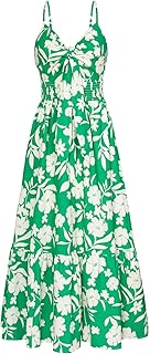 Womens Summer Floral Maxi Dresses 2026 Long Flowy Boho Dress Beach Vacation Sundresses Casual Clothes with Pocket