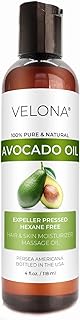velona Avocado Oil 4 Fl Oz | 100% Pure and Natural Carrier Oil | Expeller-Pressed | Hair, Body and Skin Care | Use Today - Enjoy Results