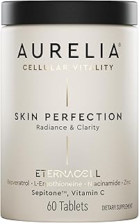 AURELIA Skin Perfection | Advanced Cellular Anti-Aging Supplement | Enhance Skin Clarity, & Tone | with Zinc, Resveratrol, Niacinamide, Ergothioneine, & Vitamin C