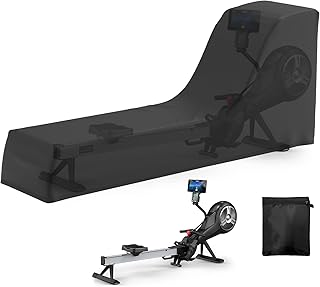 Gasadar Rowing Machine Cover for Concept 2 Fitness Equipment Outdoor Waterproof Sports Rowing Machine Cover with Adjustable Drawstrings and Windproof Buckle 95" L x 24" W x 40" H Black