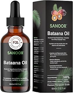 SANOOR African Batana Oil - 100% Pure & Cold-Pressed - Organic Savannah Oasis Formula for Hair Care, Skin Care & Massage - Nutrient-Infused Hair Butter - 2.02oz (60ml)