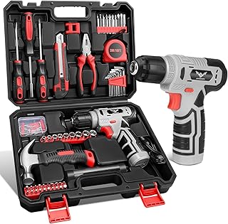 Tool Set：Tool Kit with 8V Cordless Drill, Tool Box with Drill, Hand Drill Set for Men & Women, Home Tool Kits for House Repair, Handyman, DIY 146 Piece