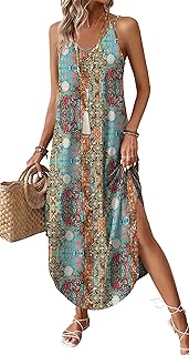 Summer Dresses for Women 2026 Maxi Dress Boho Halter Dress Sundresses Beach Vacation Clothes Travel Outfits