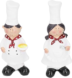 Chef Figurines Kitchen, Chef Figurine Statue, Resin Couple Chef Figurine Beautiful and Practical for Kitchen Decor Kitchen Bar Cabinet Bakery Decoration Gift