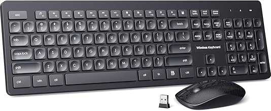 Wireless Keyboard and Mouse Comb, VEILZOR 2.4G Ultra-Slim USB Keyboard Mouse Set, Water-Dropping Keycaps, 12 Shortcuts, Wireless Keyboard for PC Laptop Windows XP/7/8/10, Vista, Mac, Pink