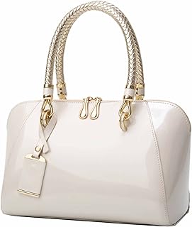 Women Handbags Shiny Paten PU Satchel Purse Shoulder Tote Top-Handle Crossbody Bag