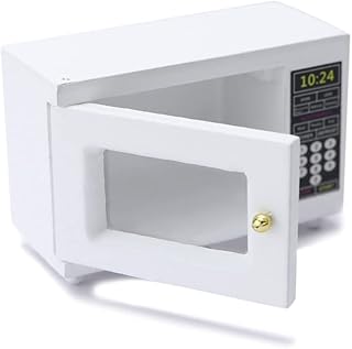 Miniature Microwave Dollhouse Accessories Oven Mini Kitchen Furniture Appliance 1:12 Mini House Decoration Model Decor High Simulation Accessories Ornaments (White)