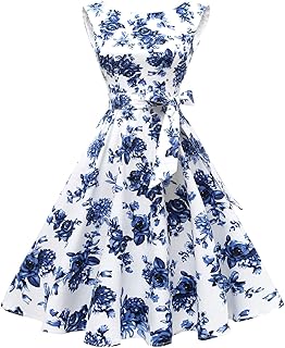 Women's Boatneck Sleeveless Swing Vintage 1950s Cocktail Dress New