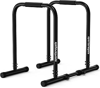 Sportsroyals Adjustable Dip Bar Station, Heavy Duty Parallette & Parallel Bars, 400LBS Stable Dip Stands for Home Gym, Calisthenics & Upper Body Workout Equipment
