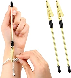 Bracelet Helper Tool to Put on Yourself, 2 Pcs Hand Bracelets Fasten Helper Alligator Clips for Women Fastening and Hooking Equipment for Jewelry Necklace Watch Clasps Ties Zippers